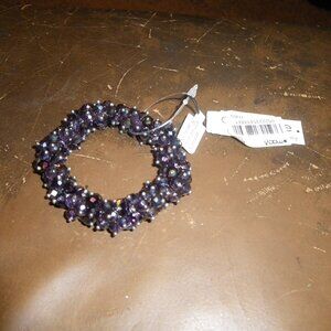 Women's Glass Beads & Metal Studded Chunky Elastic Statement Bracelet